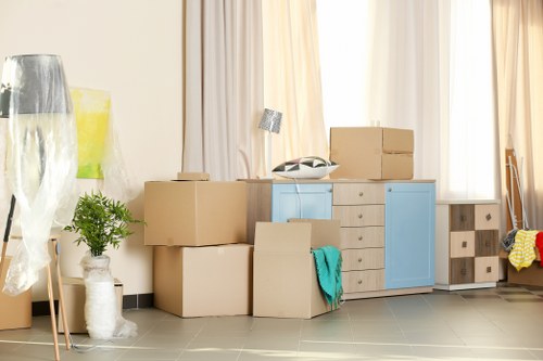 Moving boxes and home removal van in Friern Barnet