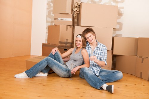Packed boxes and household belongings stored safely in Friern Barnet