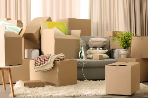 Removal team loading furniture during a Friern Barnet move