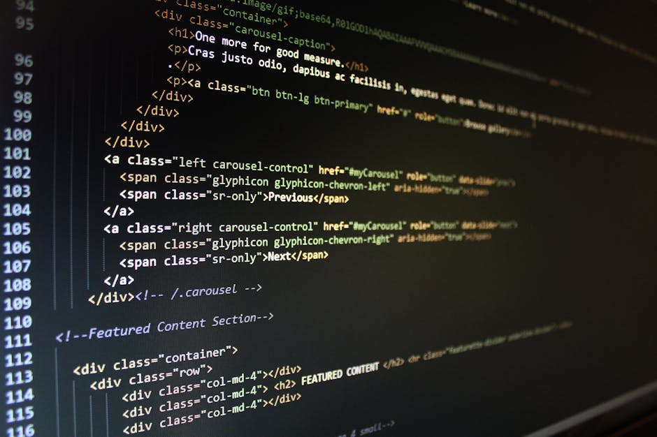 Close-up view of a computer screen displaying HTML code with a focus on a line containing the text 'Sign up today' within a 'button' element. The code features tags such as '<code>', '<file:////code>'